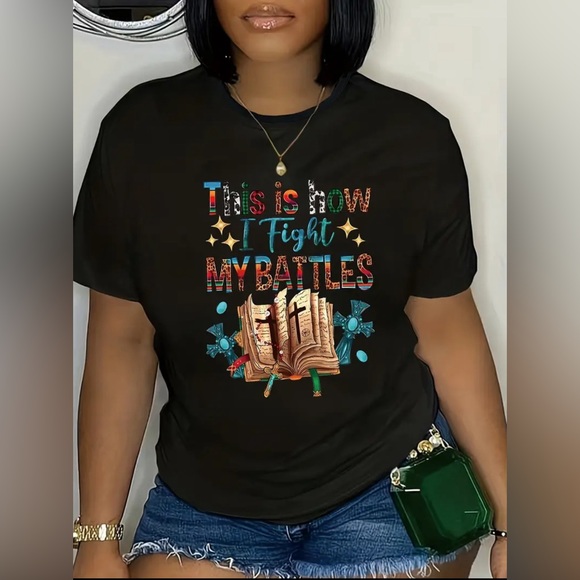 670 ❤️ 4X Plus Size Graphic Print Bible Christian Spiritual T-Shirt Top - Picture 3 of 4